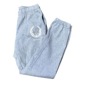 Good American “GEMINI” Gray Boyfriend Sweat Pants Joggers With Gemini Logo 28x30